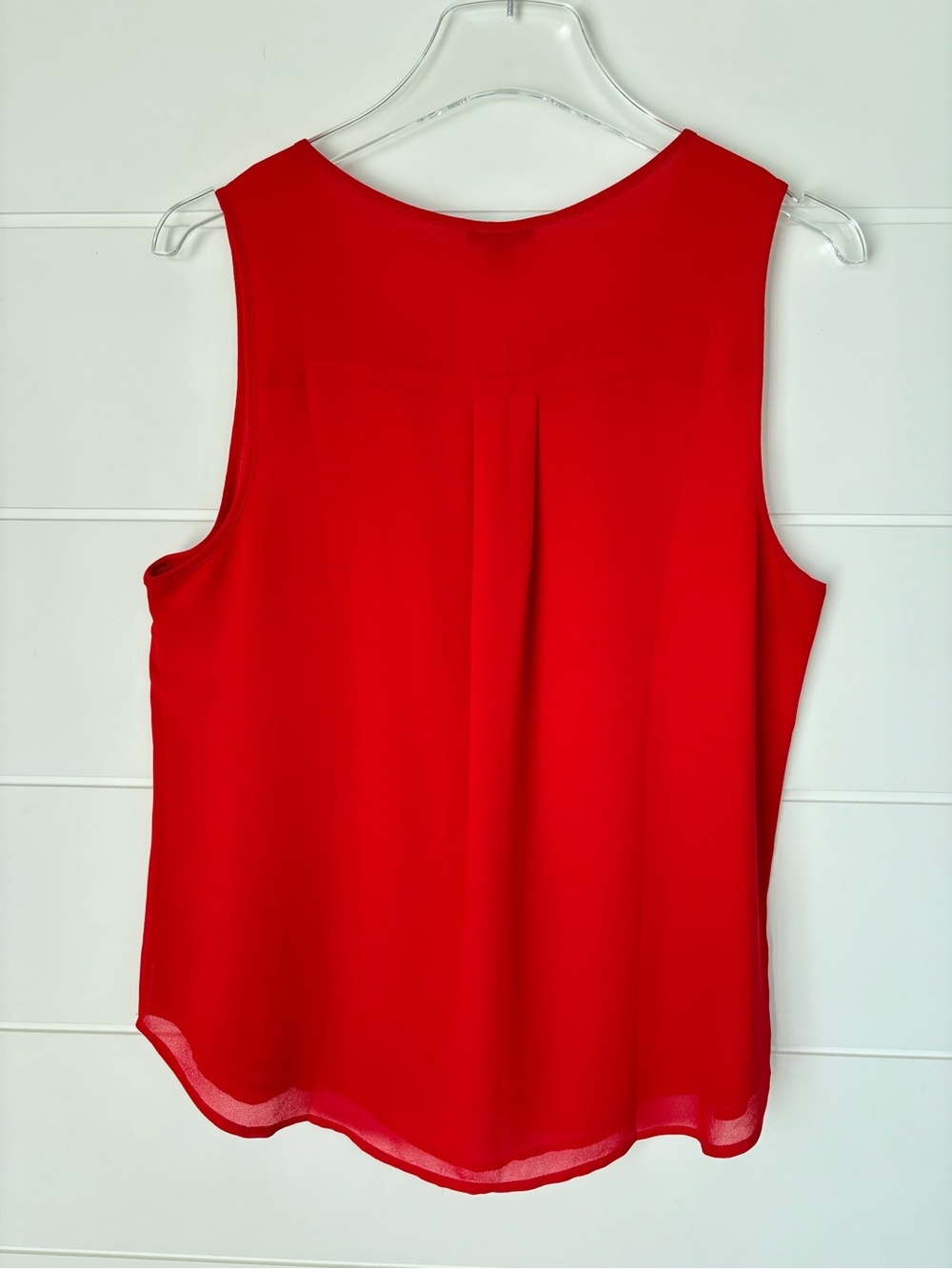 Ann Taylor Red Sleeveless Pleated-Front Camisole Top Women's Medium - Picture 8 of 9